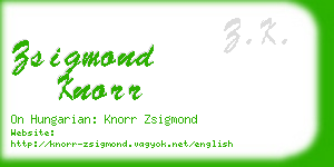 zsigmond knorr business card